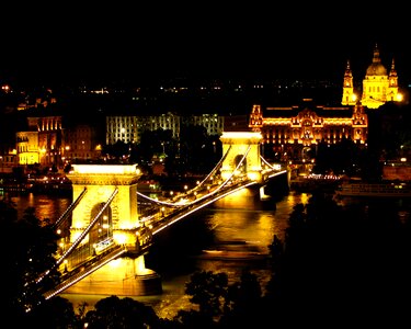 City lights europe bridge
