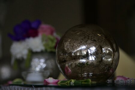 Round crystal sphere photo