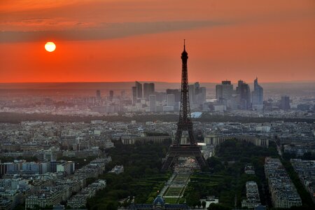 Sunset in Paris, France photo