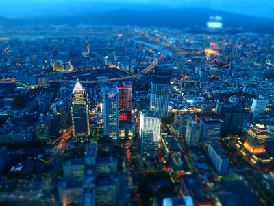 Night view city diorama