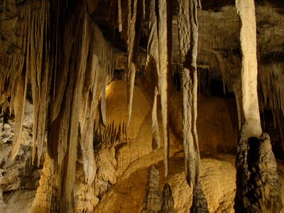 Stalactite underground stalagmite photo