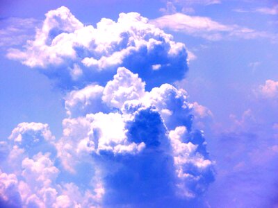 Towering cumulus clouds observed fly aircraft photo