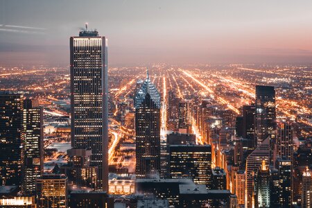 Chicago City Lights At Night photo