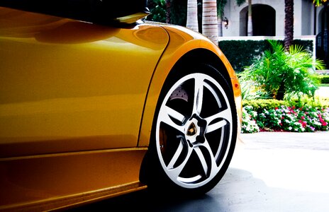 Yellow sportscar automobile