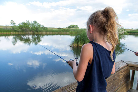 Fishing on the dock photo