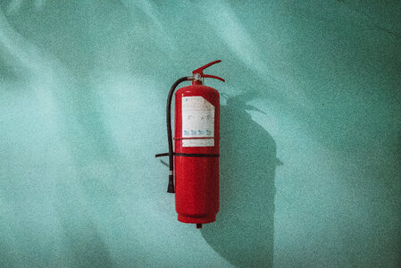 Fire Extinguisher on the Celadon Wall photo