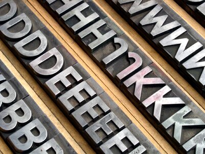 Gutenberg letters font set photo