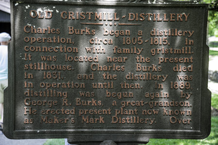Old Cristmill Distillery Sign at Maker's Mark