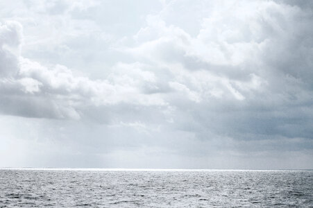 Clouds gray sea photo