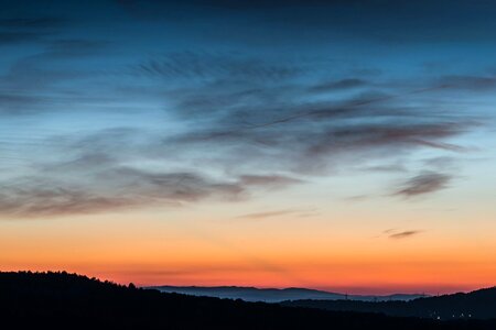 Dusk mountain silhouette