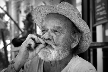Cigar hat beard photo