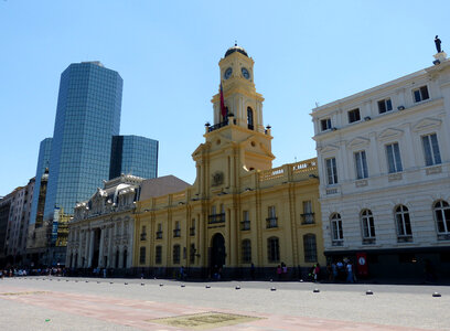 Architecture and buildings on the streets in the Santiago, Chile photo