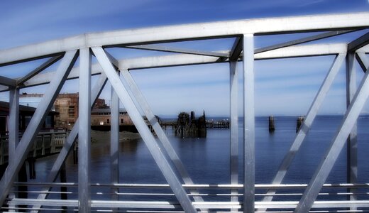 Iron bridge railing photo