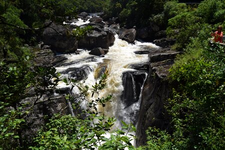 Waterfall rock boulder photo