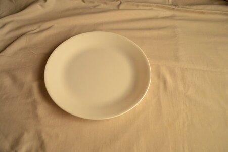 Single Dish With Tablecloth photo