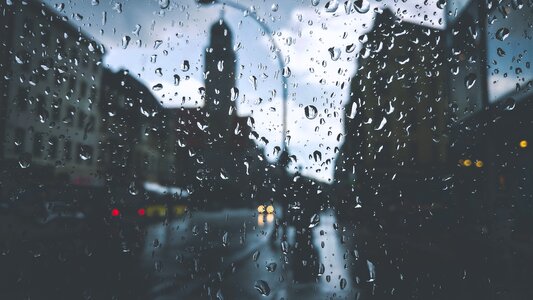 Glass rain window photo