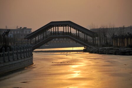 Water sundown bridge