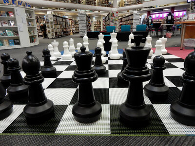 Giant Chess Board in Coventry Library, UK photo