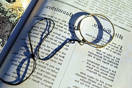 Book glass letter photo