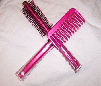 Pink haircare hairbrush photo