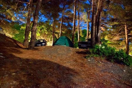 camping site at night photo