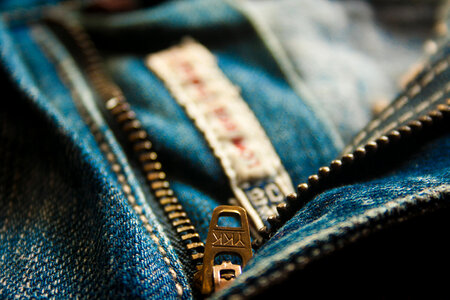 Jeans Zip Closeup photo