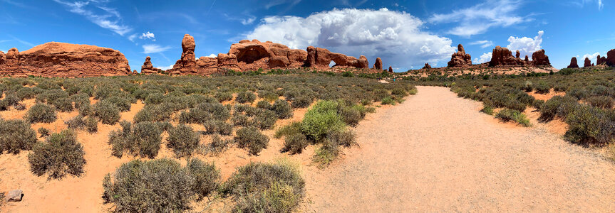 Twin Arches hiking trail in Arches National Park photo