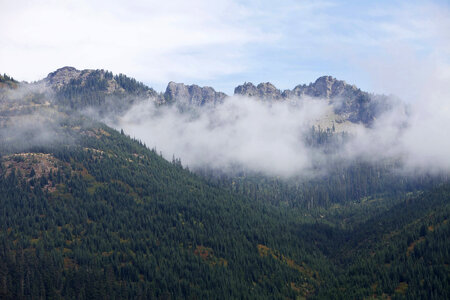 Mountain views of forested hillsides-3