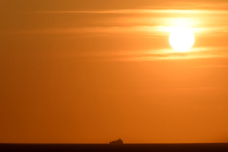 Ocean Sunset Ship photo