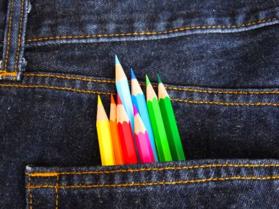 School supplies colour pencils color photo
