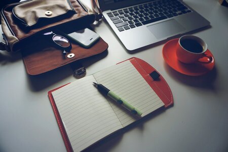 Laptop Coffee Notebook photo