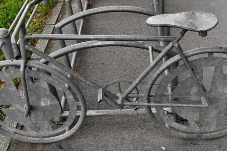 Bicycle parking lot sculpture