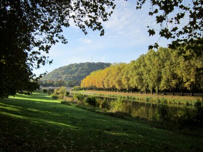 Summer Landscape with River and Clouds photo