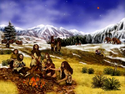 Animals landscape people