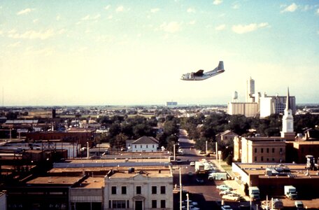 Airplane city flies photo