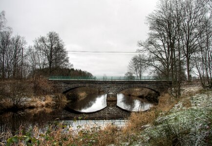 Winter River Hassleholm in Sweden photo