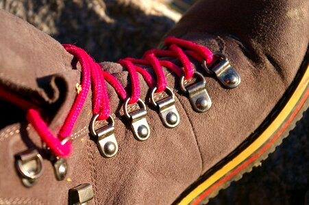 Sole shoelace hiking shoes photo