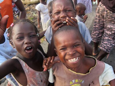 Children in Sao Tomean Fishing Village Africa photo