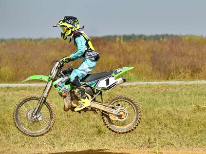 Athlete jump motocross photo