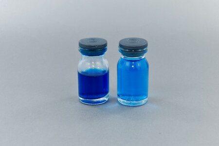 Blue bottles chemical photo