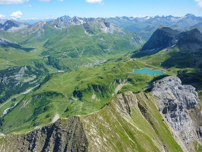 Mountains alpine lake water photo