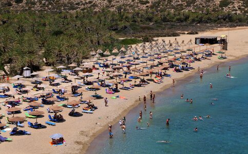 Vai crete palm beach sea