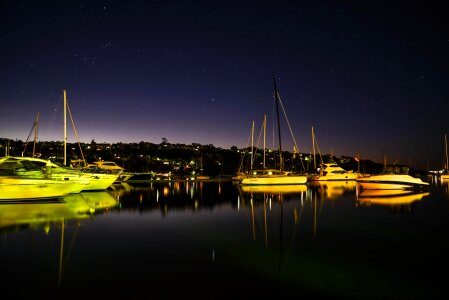 Boats dawn stars