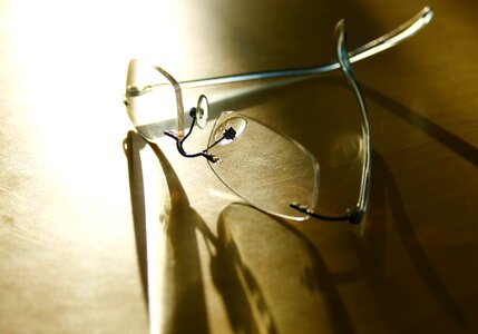 Eyeglasses lens table photo
