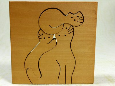 Puzzle wooden toys cat