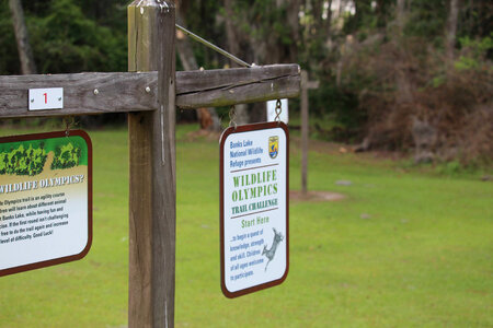 Wildlife Olympics signage at the Banks Lake National Wildlife Refuge