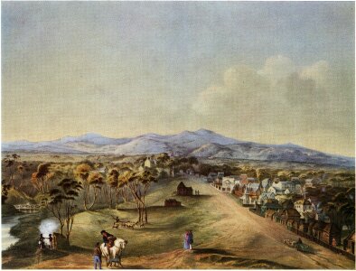 North Terrace of Adelaide in 1841 in Southern Australia photo