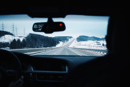 Road winter speed photo