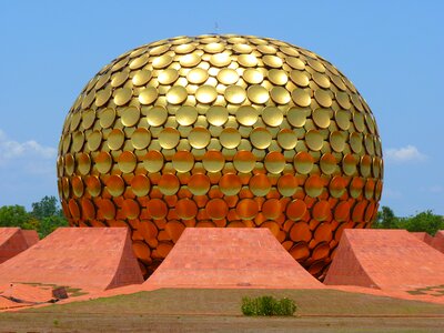 Golden dome auroville pondichery photo