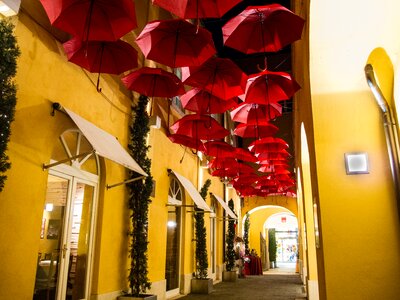 Shops restaurant alley photo